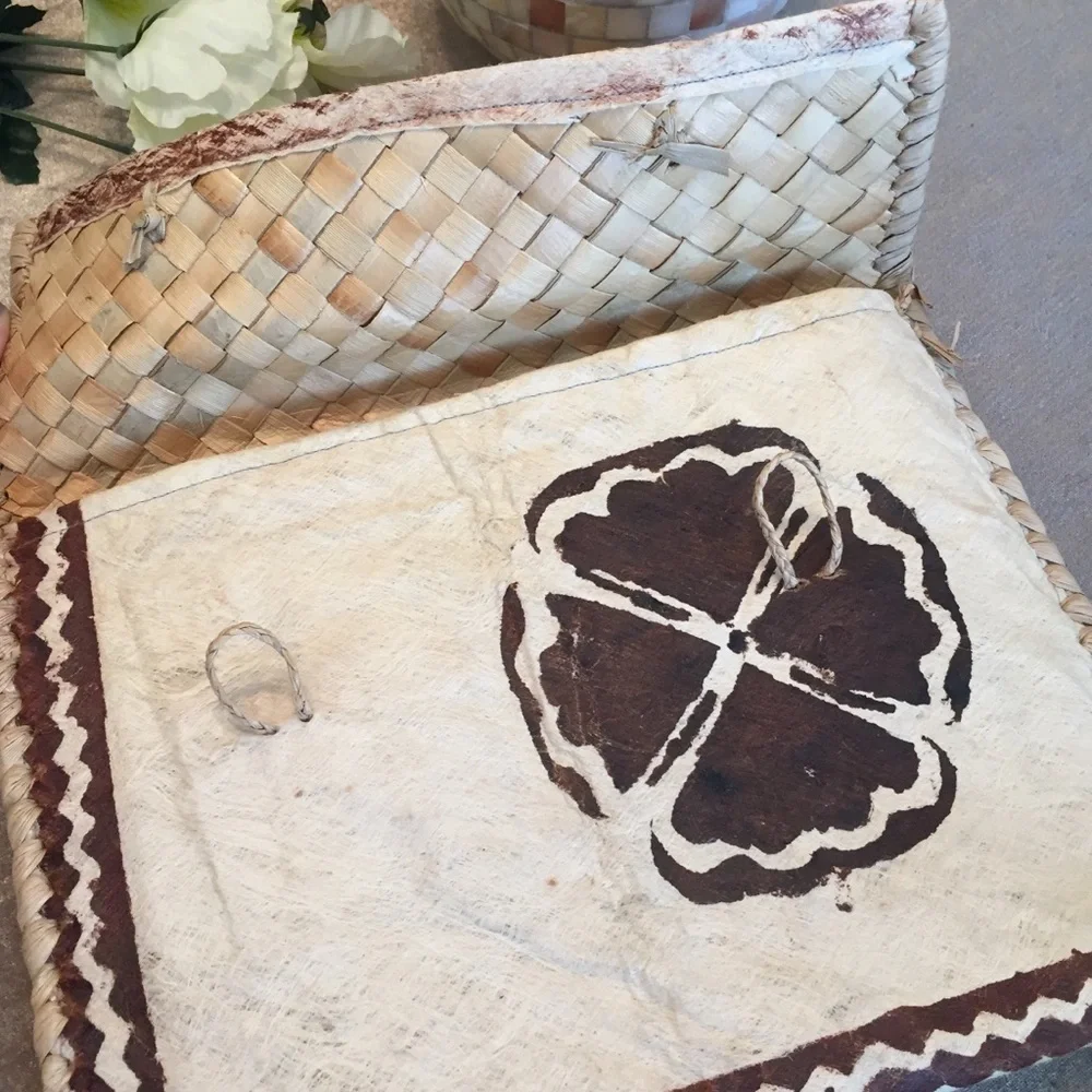 Latin American Hand made hand‎ painted Straw Slim Clutch Bag Purse Womens
